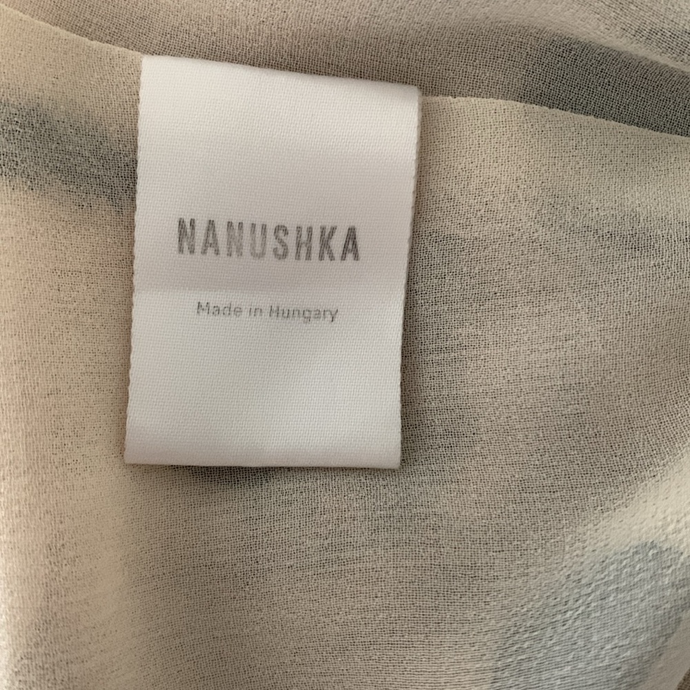 Nanushka Amulet Cream Dot Blouse Size M - Picture 8 of 9